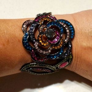 Rhinestone Rose Bracelet